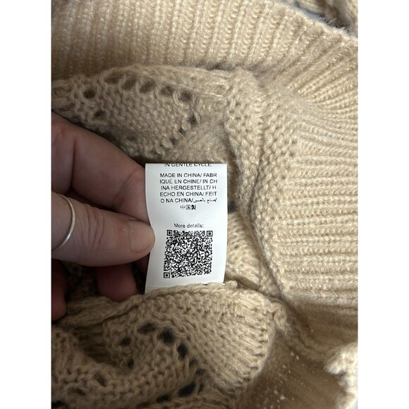 SHEIN Clasi Solid Ruffle Trim Pointelle Knit Sweater Chuncky Preppy Hipster XL - Picture 6 of 6